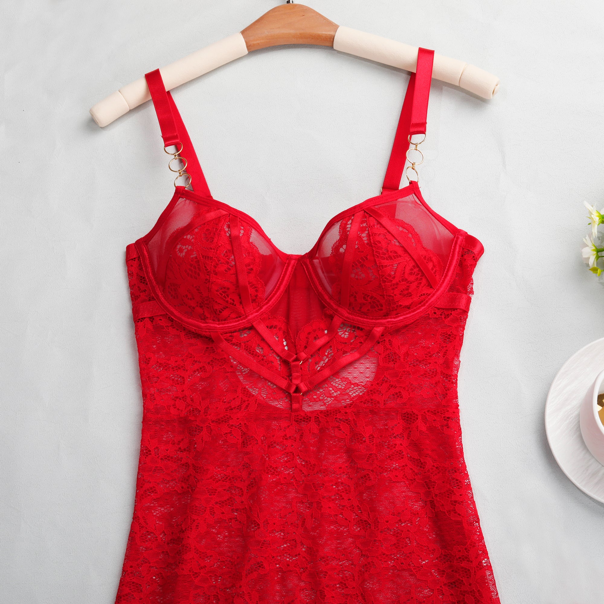Elegant Lace Mini Dress Lingerie Romper Wholesale