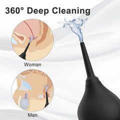 Ultra Soft Enema Anti-Reflux Reusable Anal Cleaner (Ore Black)