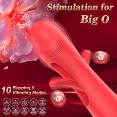 Rose Flapping & Sucking Vibrator Sex Toy