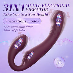 Strapless Double-sided Wearable Remote Control Dildo