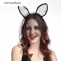 Sexy Cat Ear Lingerie Veil Headband for Photos